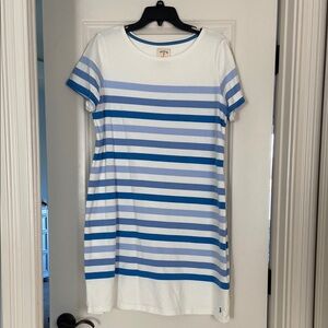 Joules White and Blue Casual Sheath Dress